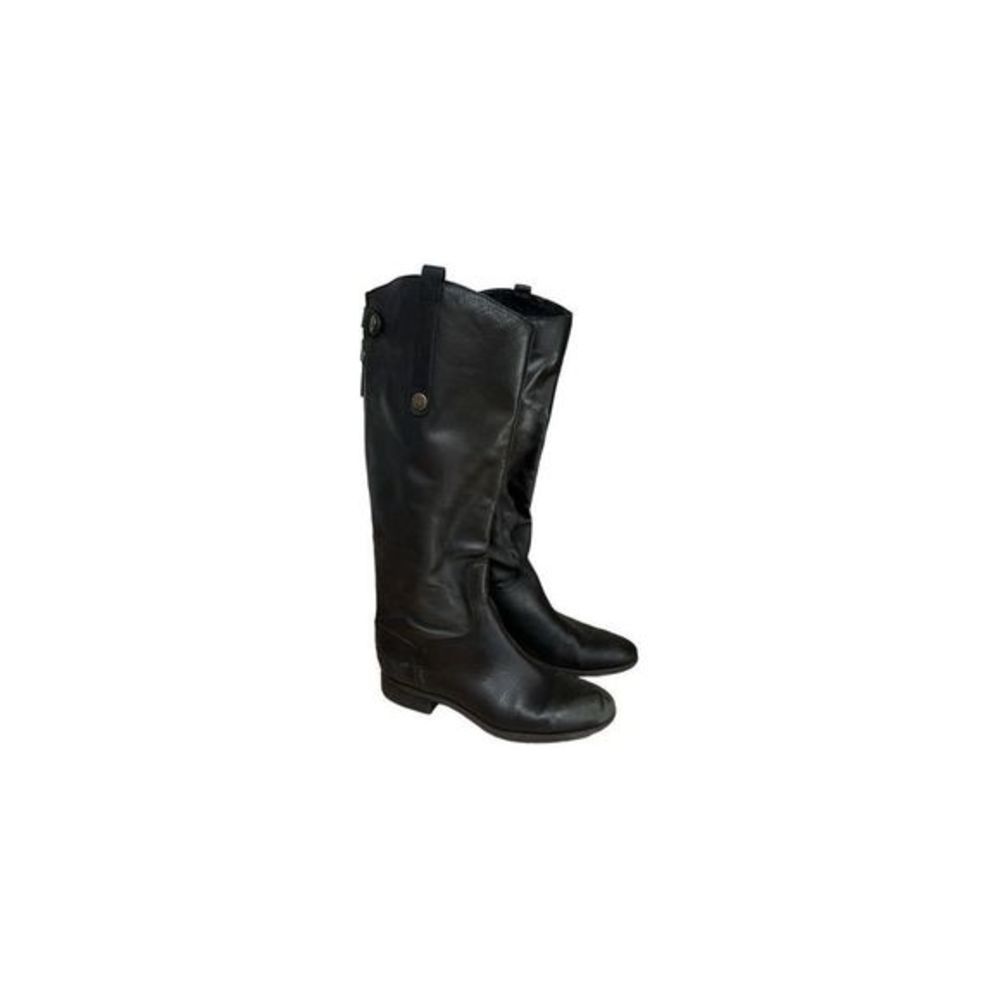 Sam Edelman Riding Black Boots Tall 7.5 Back Zip Penny